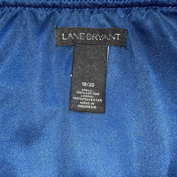 Lane Bryant tiered polka dot skirt blue & white with red band size 18/20 - Picture 5 of 9